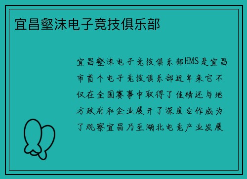 宜昌壑沫电子竞技俱乐部